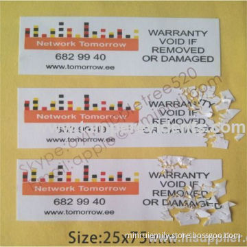 Ultra Destructible Vinyl Labels,package Security Seals,cargo Security Seals,eggshell Paper Warranty Security Sticker 